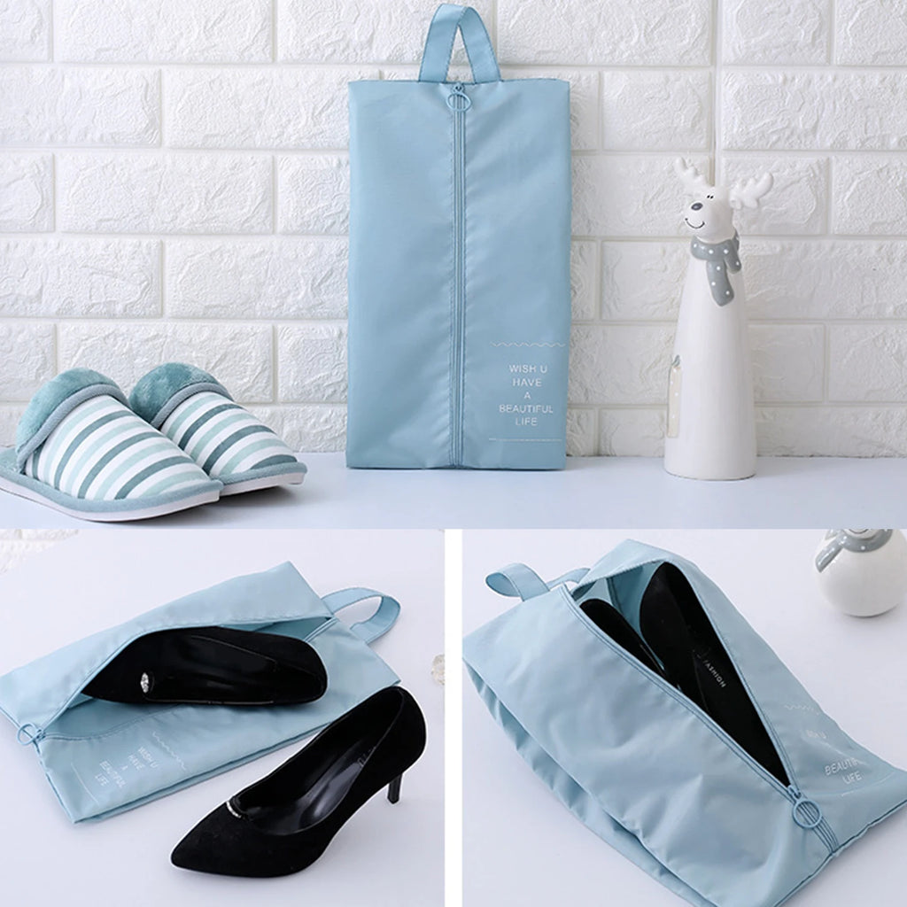 Portable Waterproof Travel Bag Shoe Bag Closet Storage Beach Toy Shoes Sorting Zipper Dustproof Cover Makeup Organizer
