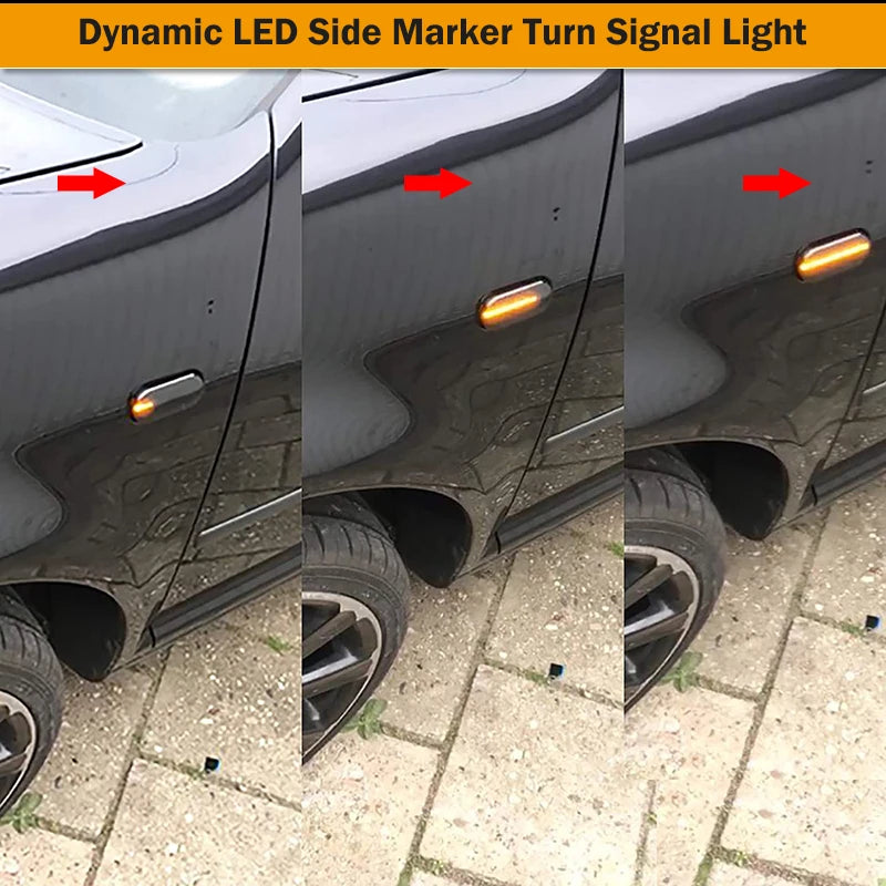 2PCS Dynamic Flowing LED Side Marker Turn Signal Light For VW Transporter T5 Polo Golf 3 4 Passat B5 Sharan Lupo Bora Multivan