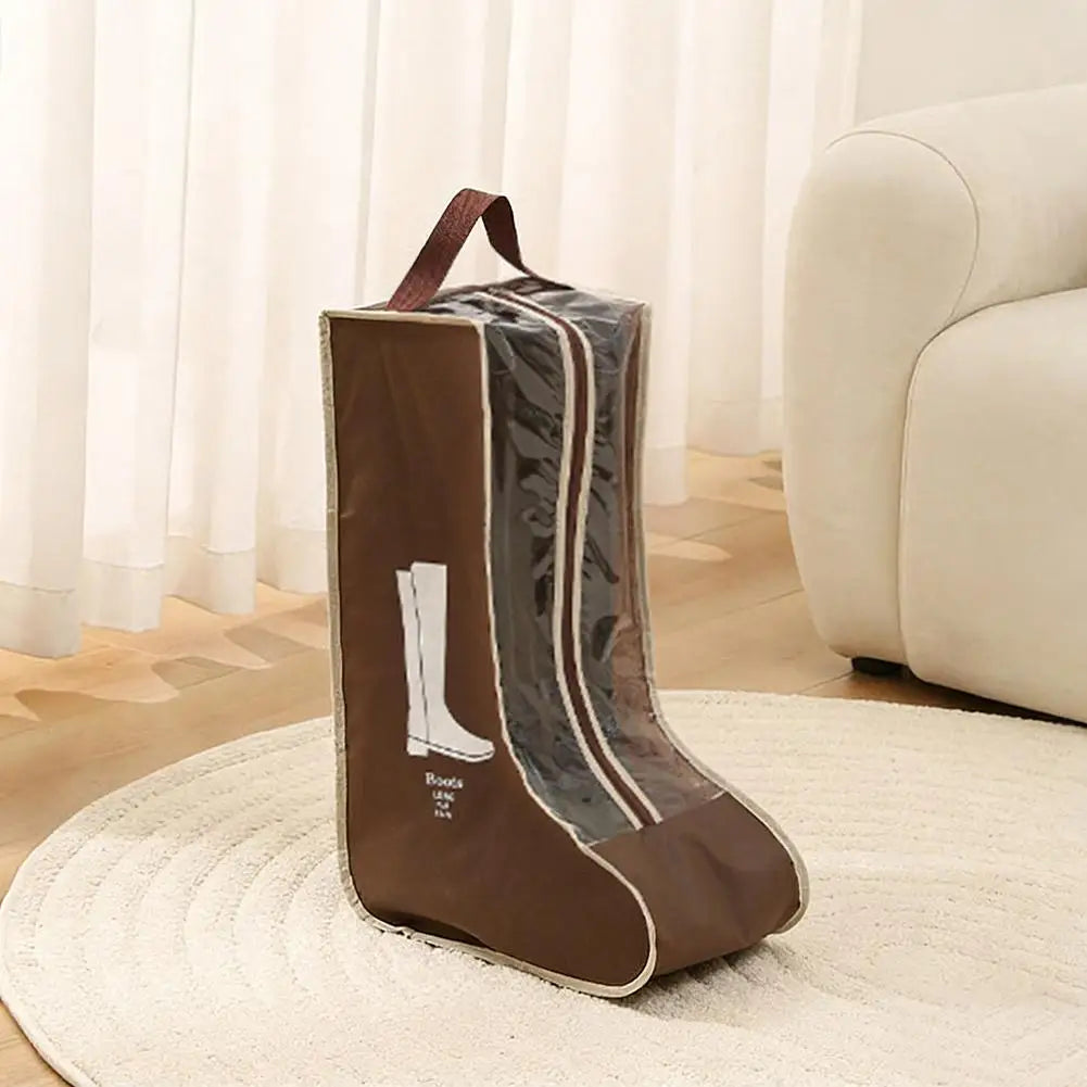 Travel Boot Storage Bag Portable Dustproof Shoe Organizer Widened Visual Pouch for Long/Short Boots Household Space Saving Case
