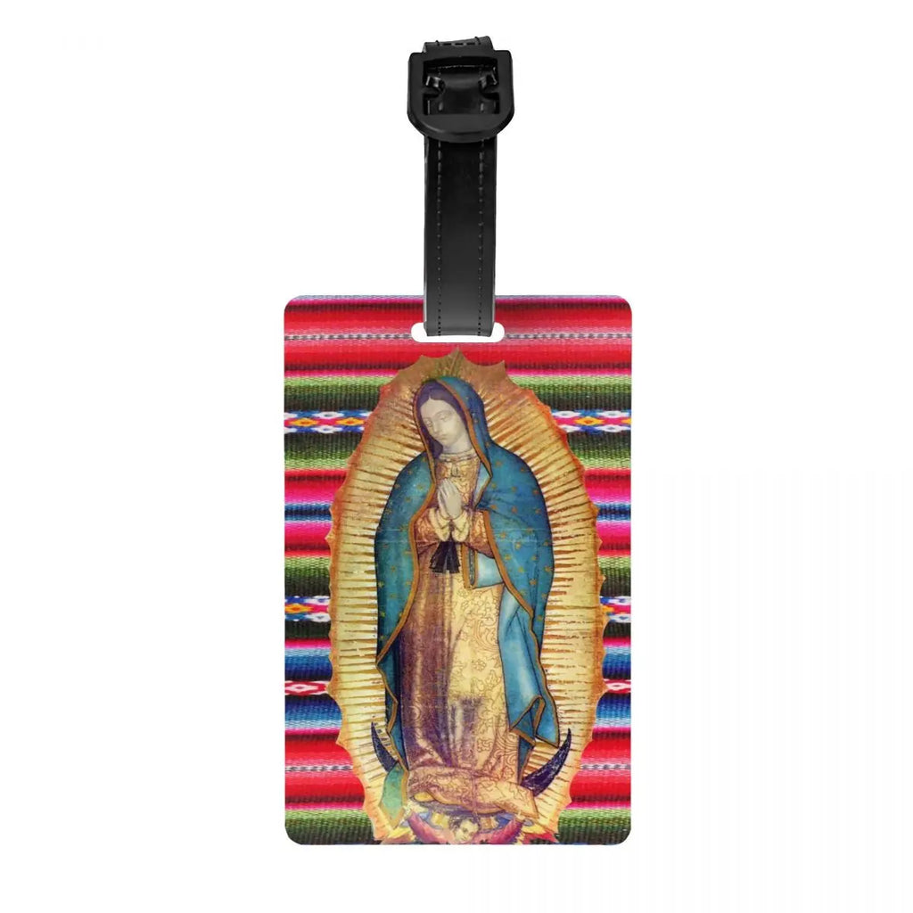Custom Virgin Mary Luggage Tag Privacy Protection Catholic Christian Baggage Tags Travel Bag Labels Suitcase