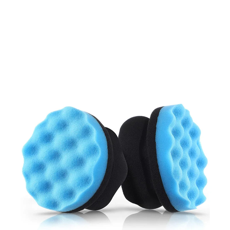2 Pieces Tire Dressing Applicator Washable 4 Inch Car Detailing Foam Sponge Flat /Wave for No Mess Tire Detailing Supplies