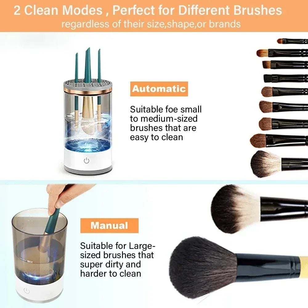 USB Electric 3 in 1 Portable Makeup Brush Cleaner with Drying Rack Quick Dry Lazy Cleaning Tool for Makeup Brushes