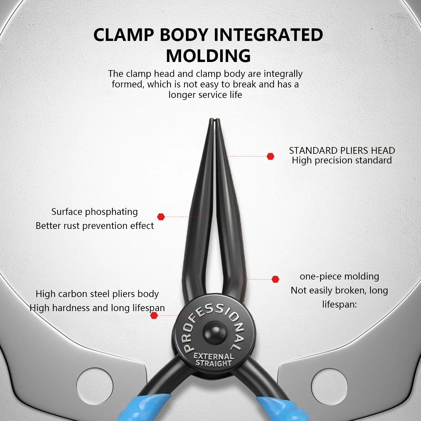 Snap Ring Pliers, 7-Inch Heavy Duty Internal/External Circlip Pliers with Straight & Bent Jaw Tips, Spring-Loaded