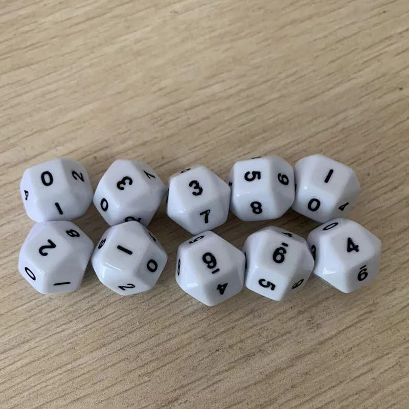 10 PCS Digital Dice Puzzle Game  10 Sided Dice 0-9 Digital Game Accessory High Quality Acrylic