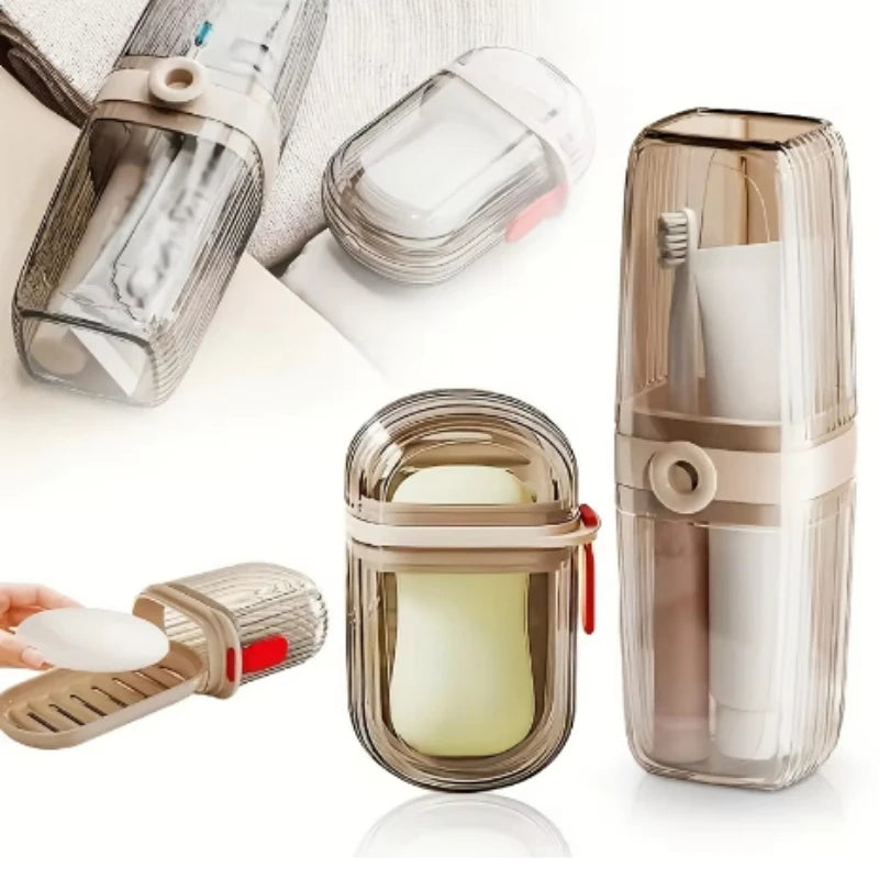 Portable Soap Holder Toothbrush Case Durable Plastic Travel Essentials, Easy-Clean Gym & Bathroom Accessories