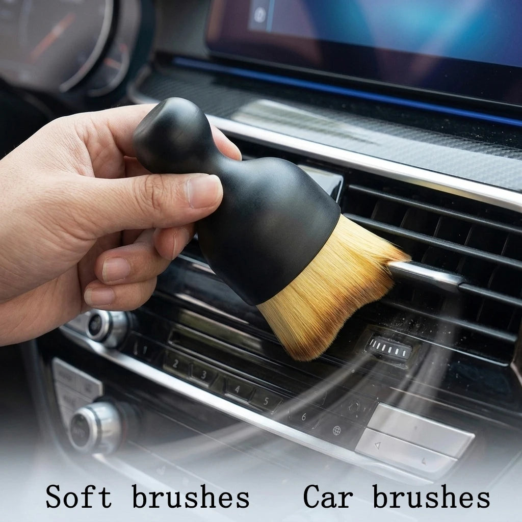 5Pcs Car Detailing Brush Set Soft Long Short Bristles Auto Interior Cleaning Brushes Car Air Vent Crevice Dust Removal Tool Dash