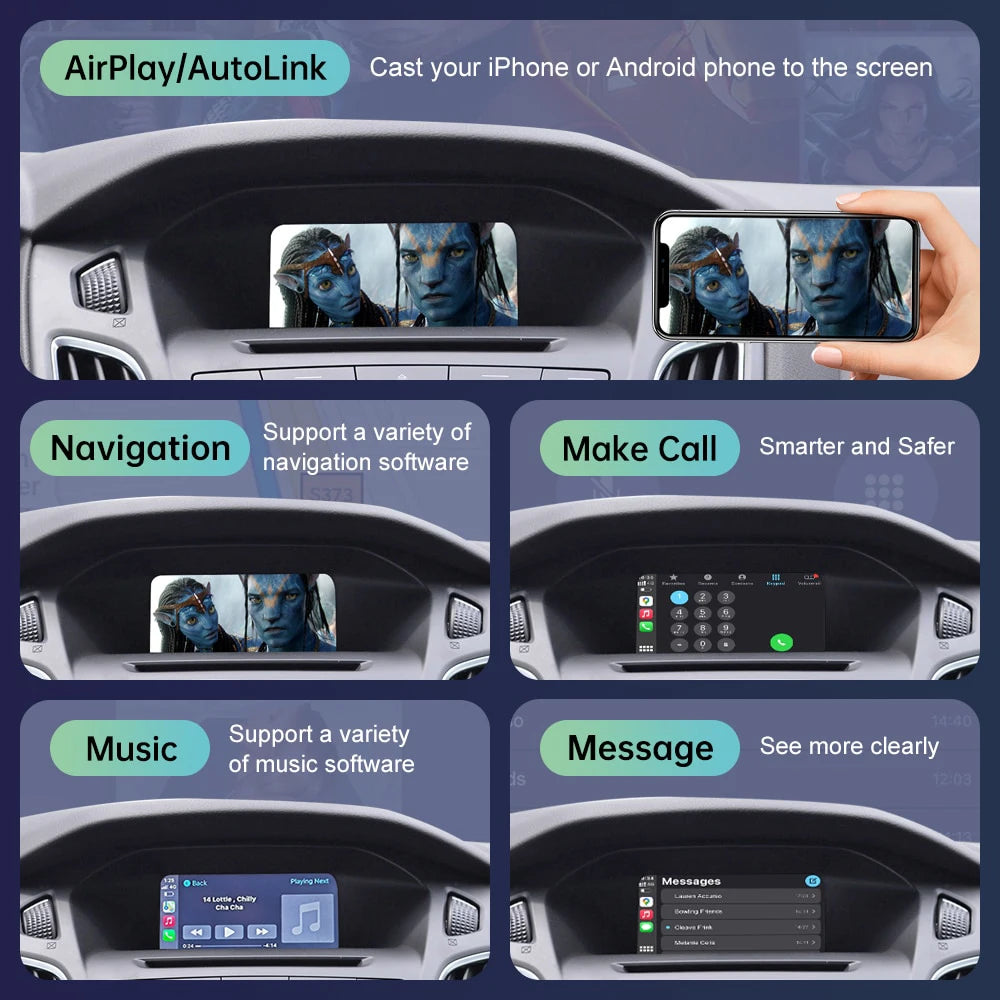 Wireless Carplay Android Auto For Ford Sync2 Explorer Focus Escape Fiesta C-max Edge Mustang Fusion Expeditio Flex Decoder box