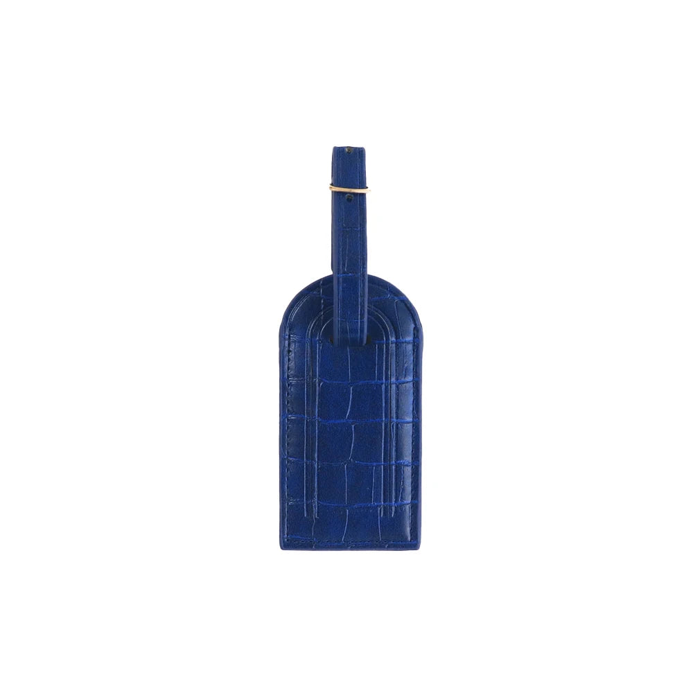 Customized Name PU Leather with Crocodile Pattern Luggage Tag Hanging Piece for Luggage Case to Prevent Loss