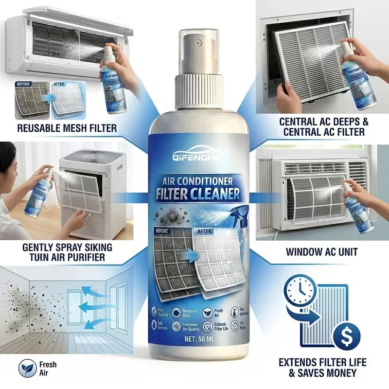 AC Filter Cleaner Spray 100ml, Deep Clean Air Conditioner Filters, Remove Dirt, Dust & Bad Smell for Home & Office Use