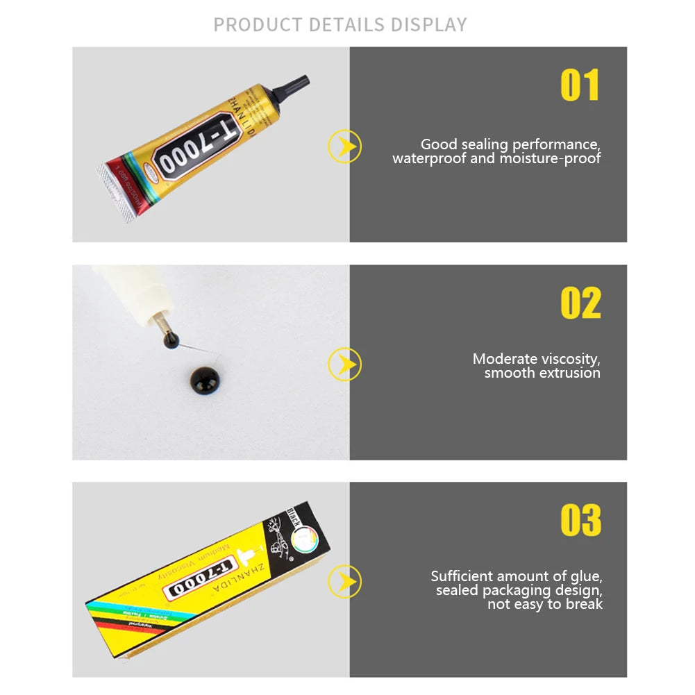 15ML/50ML Strong T7000 Glue with Fine Needle Outlet Screen Repair Adhesive for Mobile Phone Computer Tablet Display