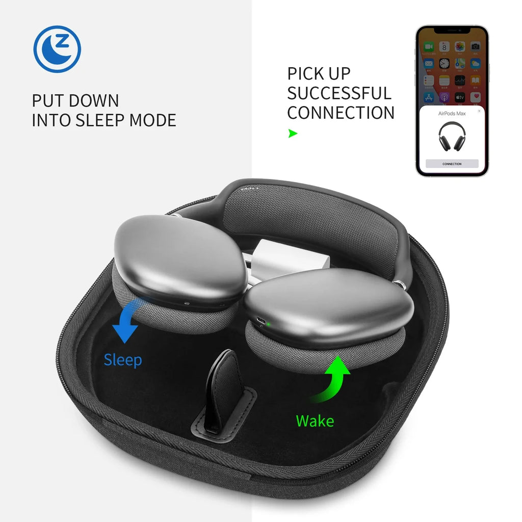 Suitable for Apple AirPods Max headphones, automatic sleep and storage bag, portable headphone protective cover
