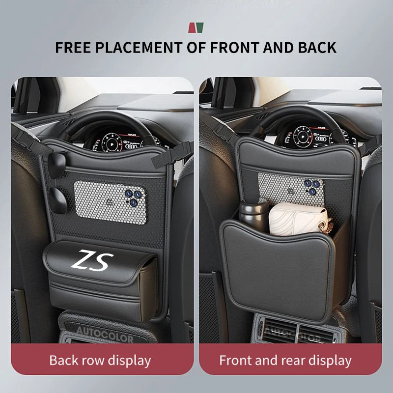Car Organizer For MG ZS Seat Storage Box Car Hanging Storage Bag Tissue Box Car Stowing Tidying Storage Pocket