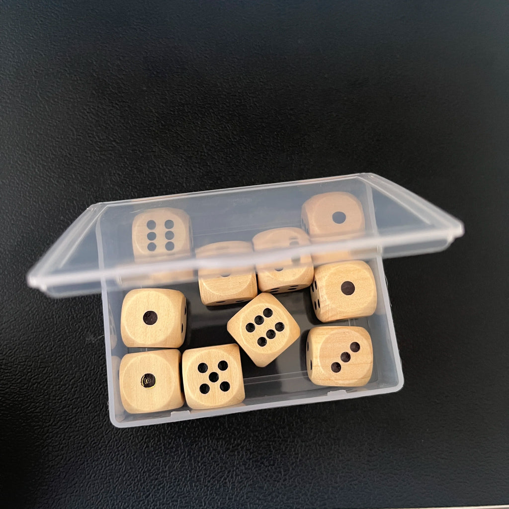 Wooden Dice 10pcs Round Corner D6 D10 Wood Dice for Flying Chess Props Table Board Role Playing Game