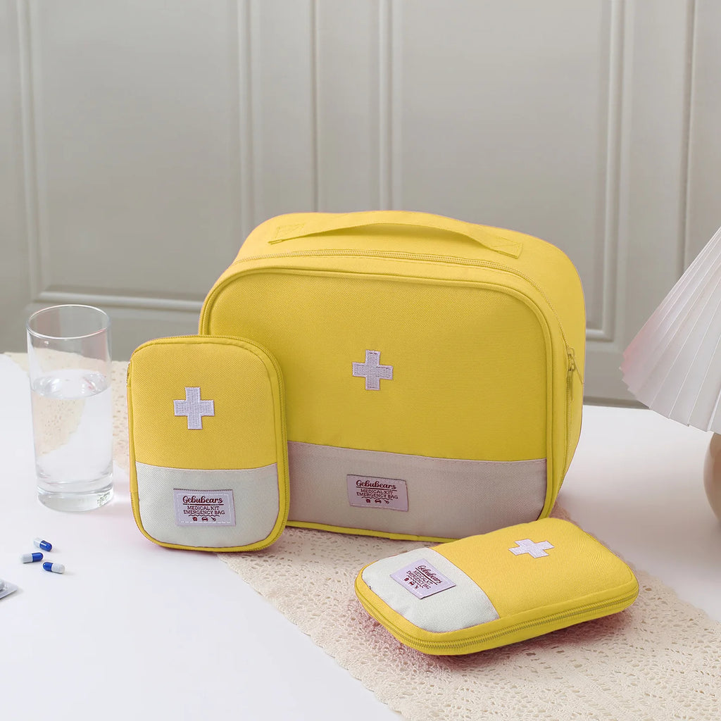 3Pcs Waterproof Oxford First Aid Bag Set, Portable Empty Medicine Pouch for Camping Hiking Travel Home Survival