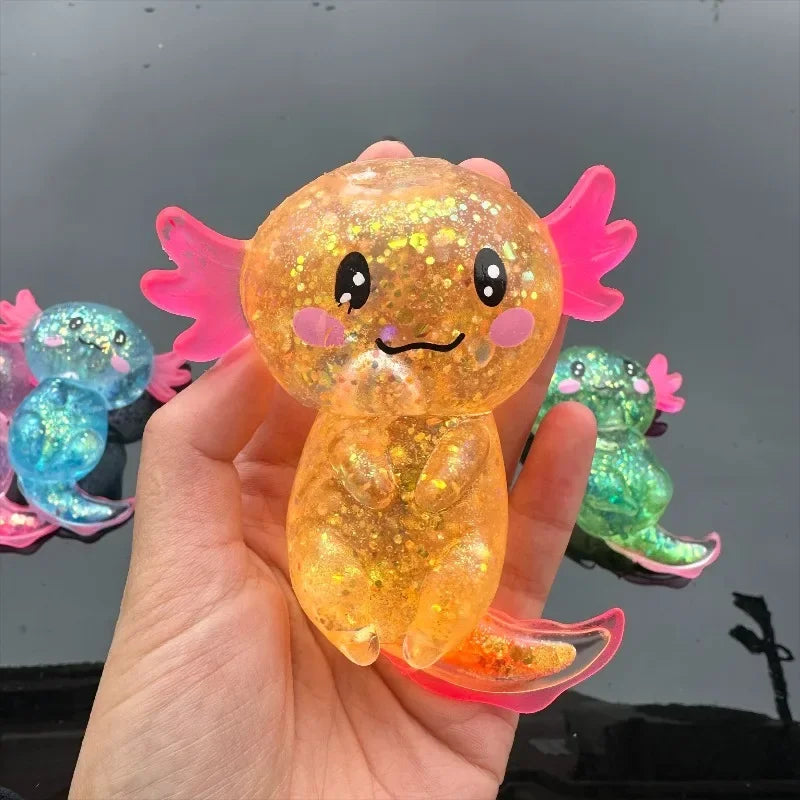 !!Colorful Salamander Maltose Fidgets Toys Squishy Malt Sugar Stretchy Axolotl Fun Squeeze Birthday Supplies Anti-Anxiety Gift