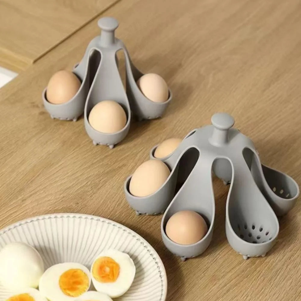 1/2pcs Silicone Egg Cooker High-Temperature Resistant Silicone Steaming Eggs Boiler for Home Quick Breakfast Prep Kitchen Tools