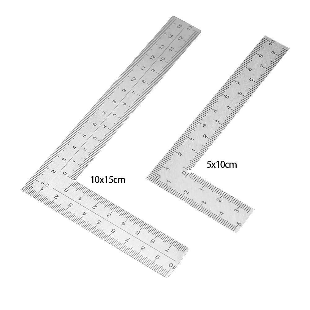 90 Degree Angle Ruler Stainless Steel L Shape Ruler Measuring Tool Metal Straight Woodworking Ruler Tools Right Angle Ruler
