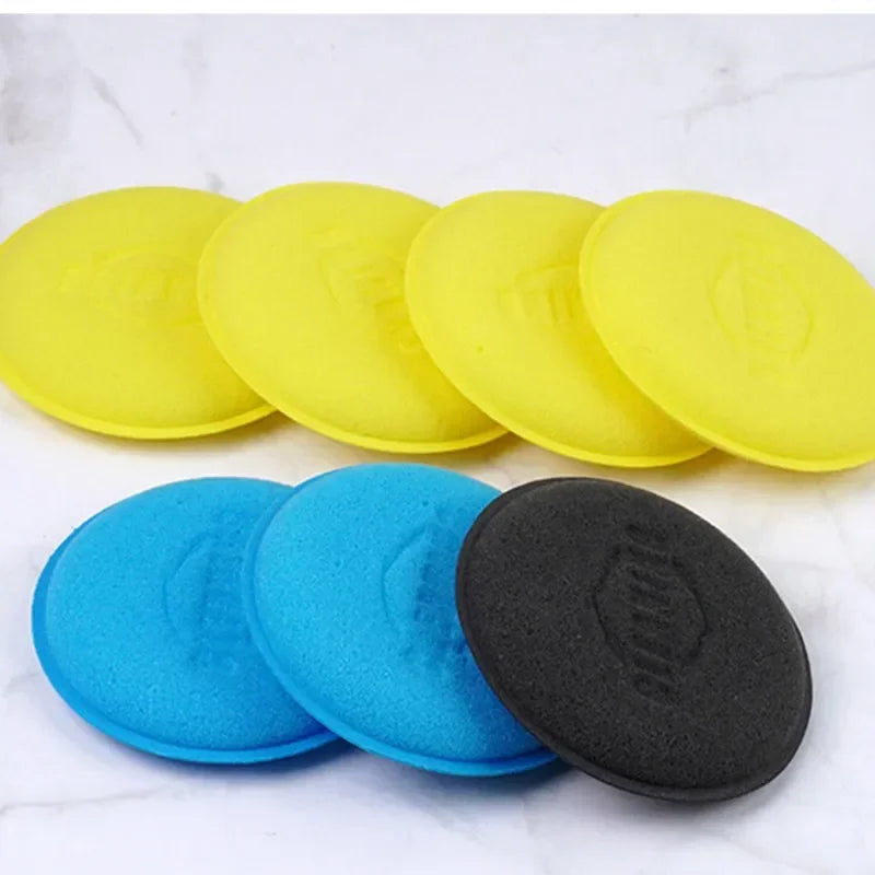 12Pcs Car Waxing Polishing Pad Home Car Wash Care 10cm Car Cleaning Kit Car Foam Sponge Wax Applicator Cleaning Detailing Pads