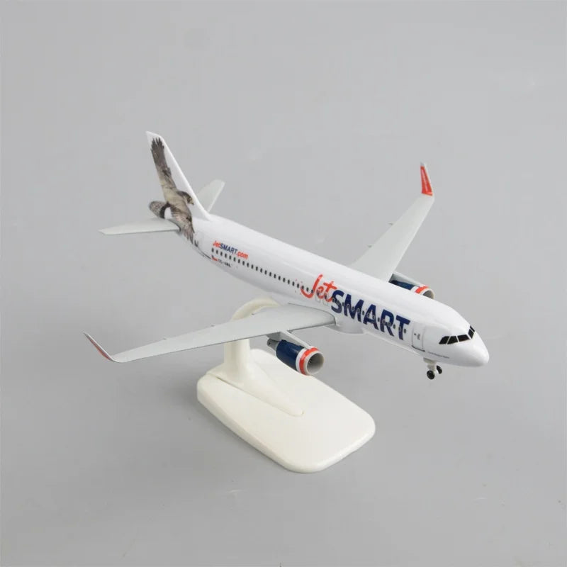 A320 JetSmart Airways 20cm Alloy Diecast Plane Model Simulation Scale Aircraft Toy With Display Stand For Aviation Assemble Gift