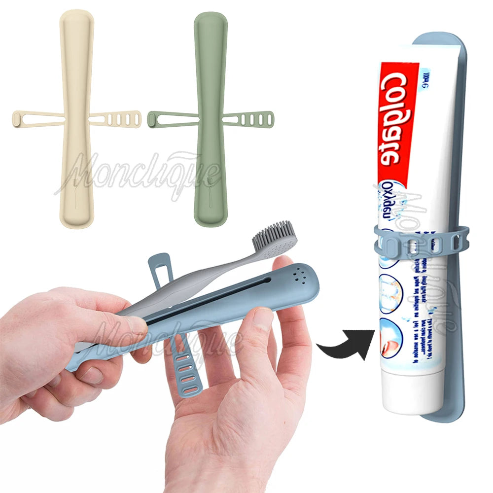 2 In 1 Travel Toothbrush Covers Soft Toothpaste Storage Portable Toothbrush Protector Case For Household Easy Storage Breathable