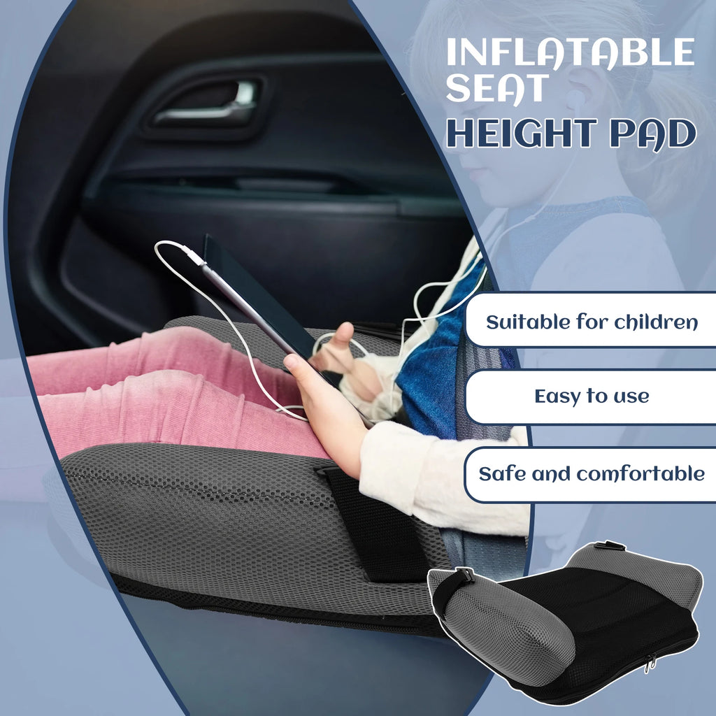 Inflatable Car Booster Seat Cushion PVC Travel Portable Booster Cushion with Storage Bag for Kids Comfort and Safety Travel