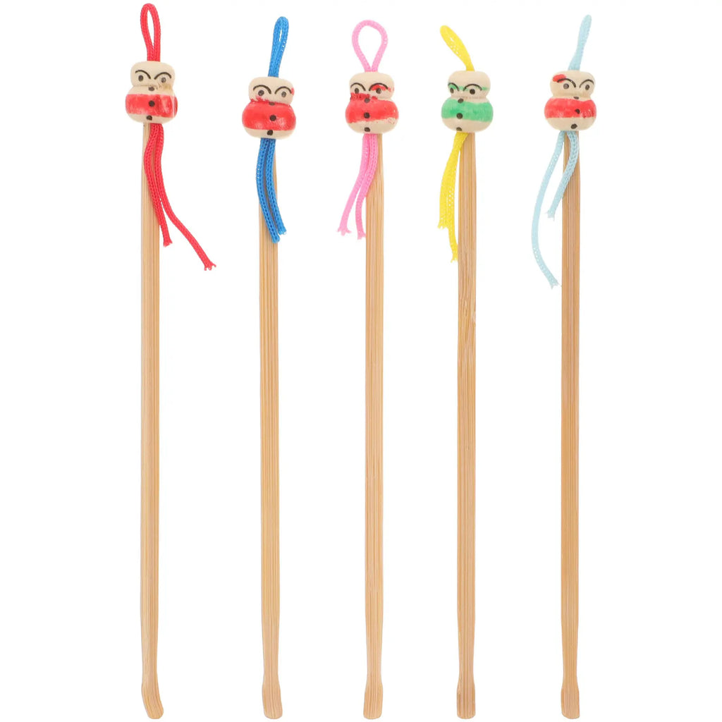 5Pcs Portable Bamboo Ear Cleaning Tools Earwax Removal Spoons Safe Non Irritating Smooth Surface Compact Lightweight Ear Care