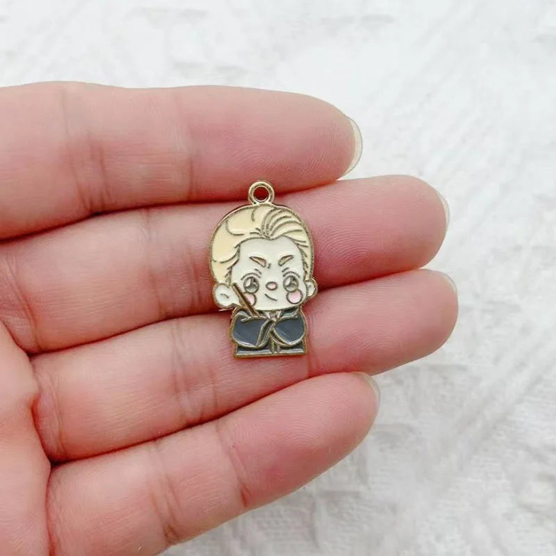 10pcs Cartoon Character Alloy Drip Oil Jewelry Accessories DIY Pendant Earrings Bracelet Keychain Necklace Pendant