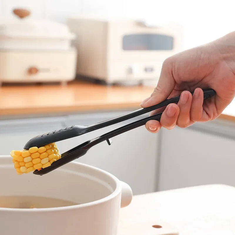 2 in 1 Kitchen Barbecue Food Tongs Buffet Steak Bread Clip Tableware Detachable Spoon Colander Home Cooking Accessories