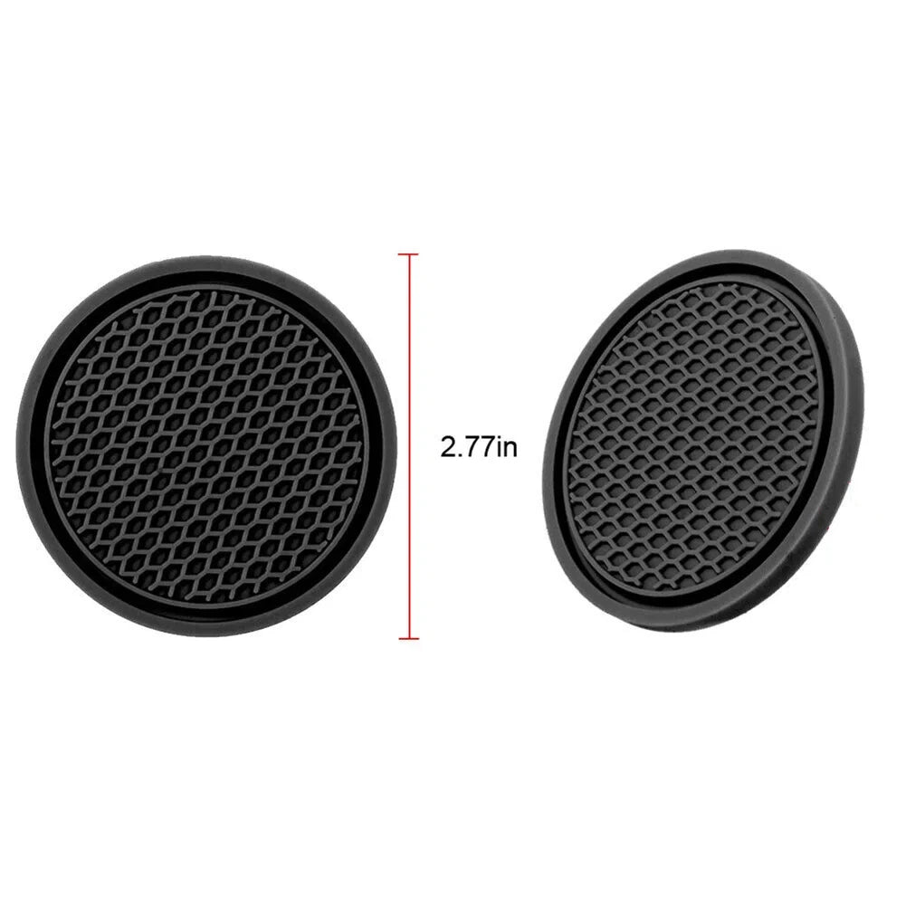 4pcs New Car Cup Holder Anti-Slip Silicone Insert Coaster Mat Universal Car Accessories Black Fit For Most Cars