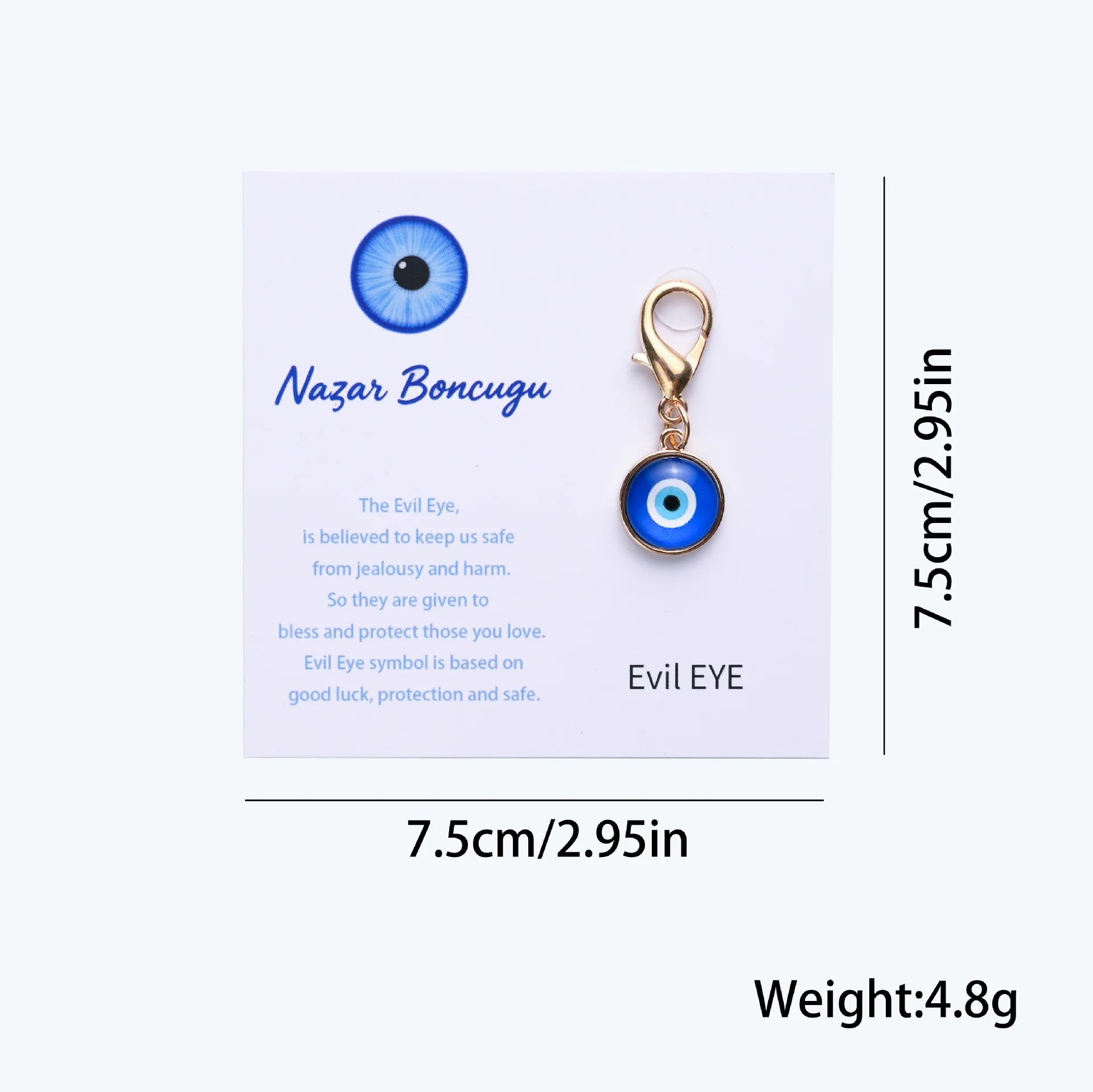 1pc Trendy Turkish Blue Evil Eye Keychain with Cute Charm Personalized Key Ring Stylish Bag Decoration Accessories Fashion Gift