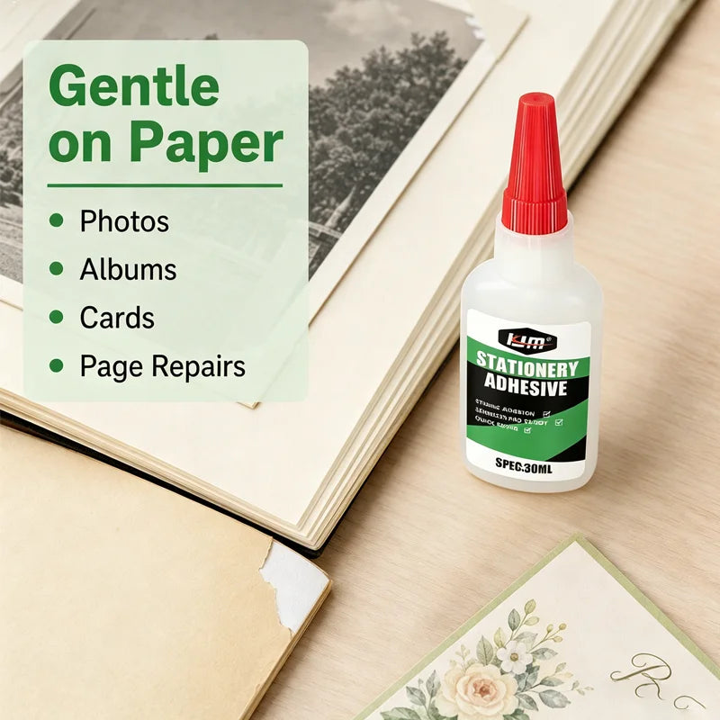 Fine Tip Stationery Paper Adhesive Clean Application Glue For Journal Card Photo Album Office School DIY Craft 30ML