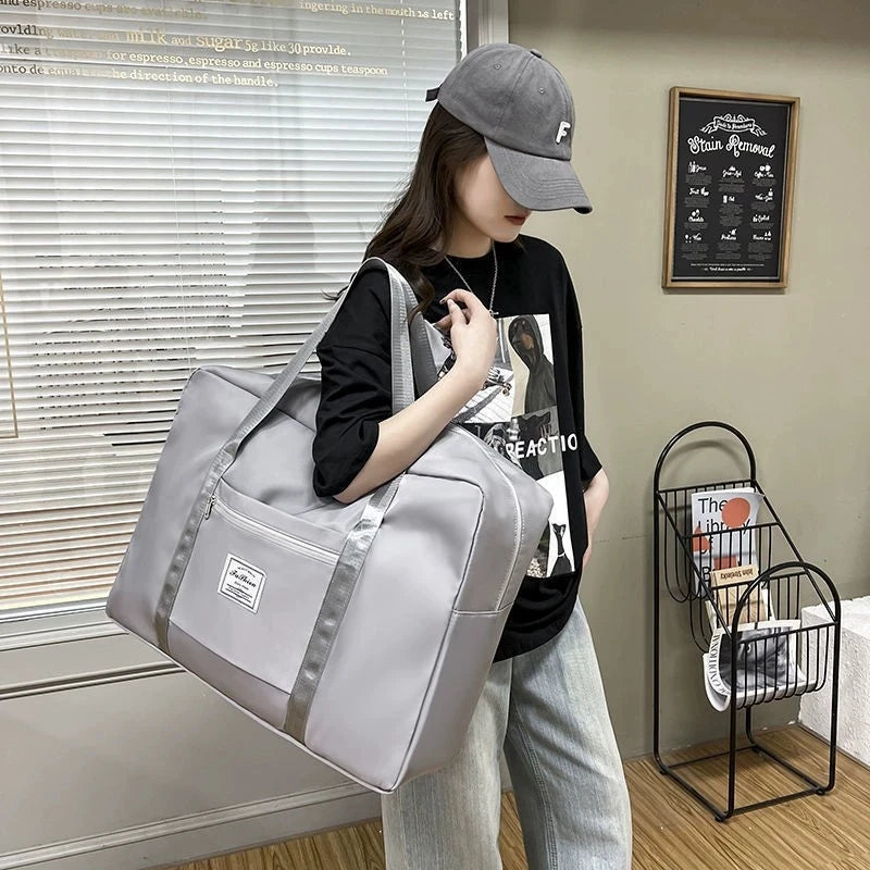 Large capacity folding travel bag hand-held luggage bag moving accept travel bag can be used for business trips drawbar storag