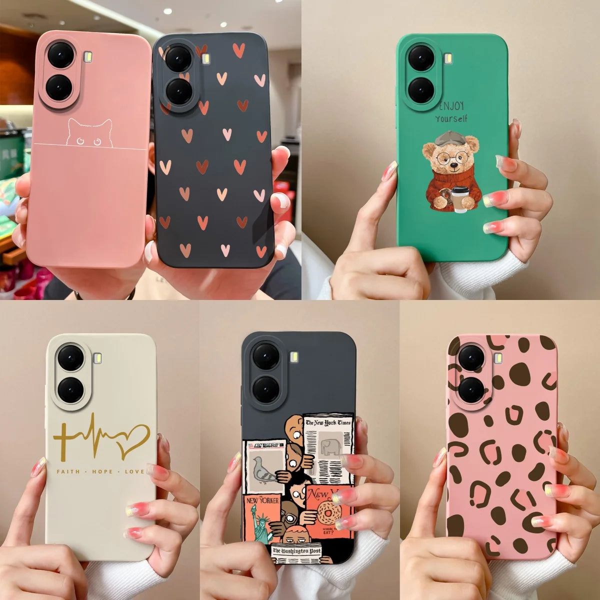 For Xiaomi Poco X7 Pro Case Lovely Bear Love Heart Shockproof Anti-fall Antifouling Luxury Shell For xiaomi poco x7 pro Coque