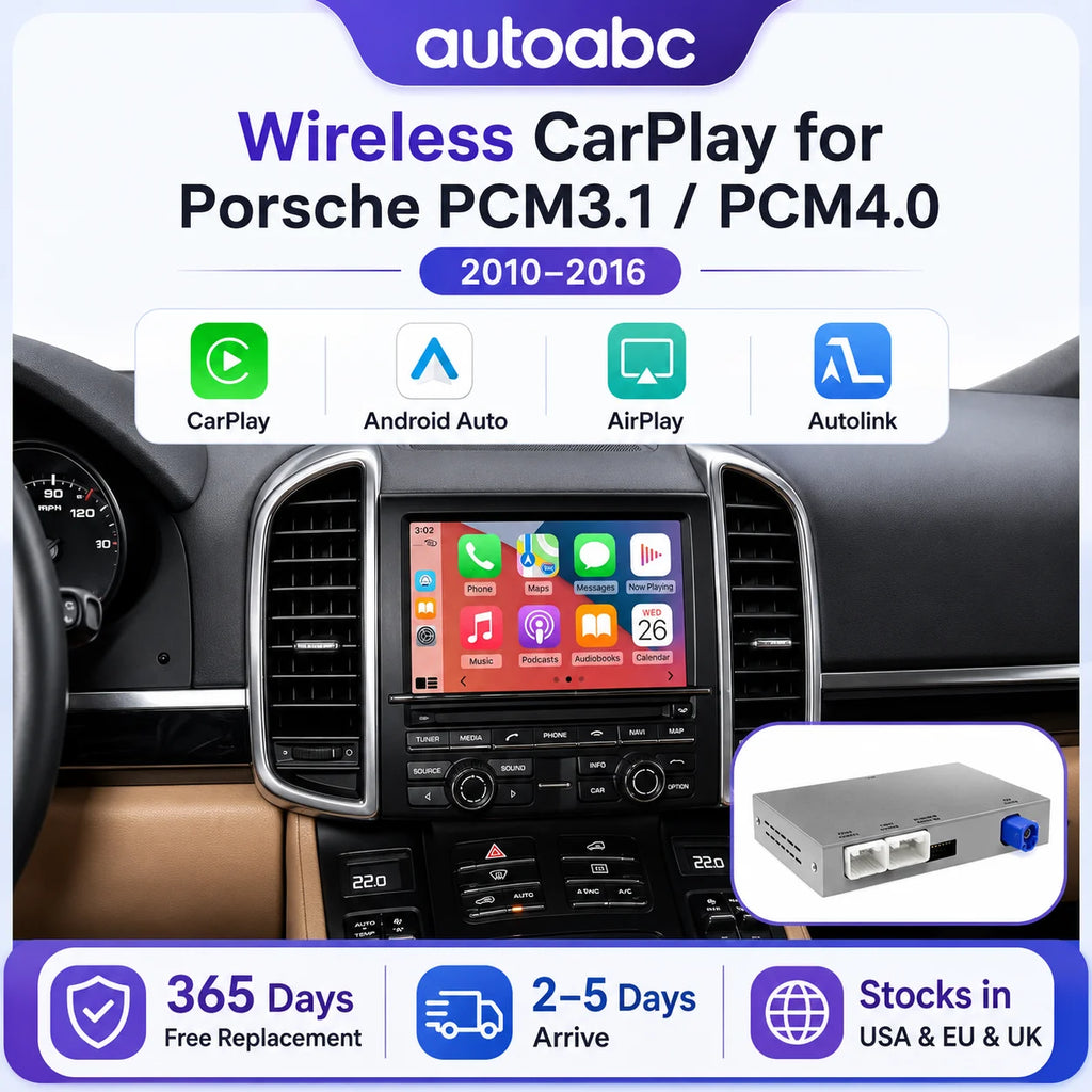 AUTOABC New Original Wireless Carplay Module Box for Porsche Cayenne Macan 911 Panamera Bosxter PCM3.1 PCM4.0 System With Android Auto Rearview Camera Airplay