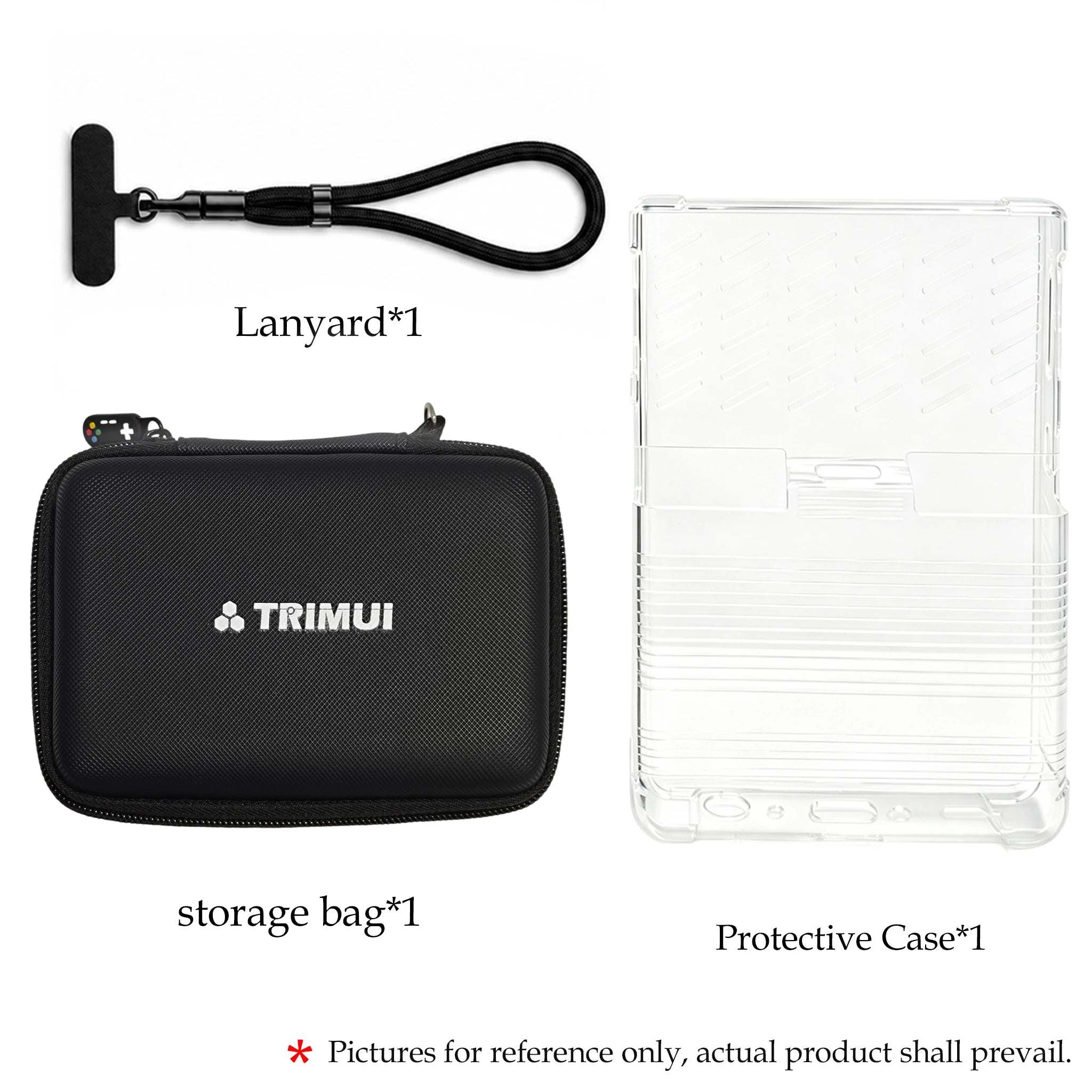Clear TPU Protective Cover Game storage bag Tempered Glass Non-slip Protective Case Shockproof for Trimui Brick PRO