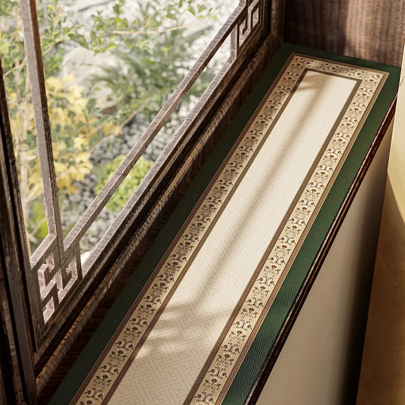 Window sill mat Window edge leather protective mat Sun protection waterproof dust Chinese bay window mat