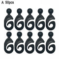 Outdoor Curtain Rings Outdoor Hotel Gazebo Curtain Hooks Heavy Duty Plastic Track Accessories for Netting Gnats Black