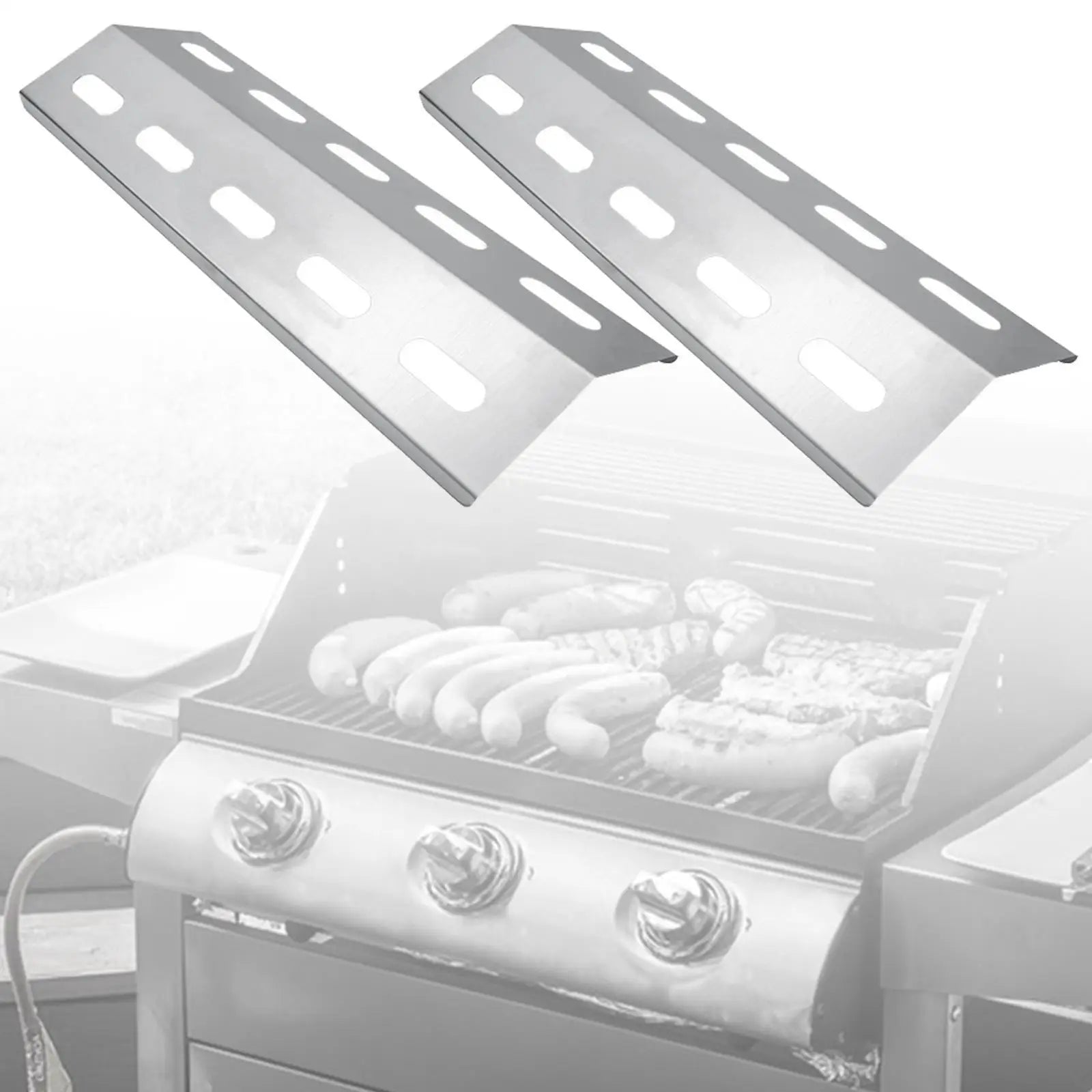 2Pcs Grill Heat Plate Shield Barbecue Heats Plate Easy to Install Convenient Fire Divider Heat Tent for Garden Camping Picnic