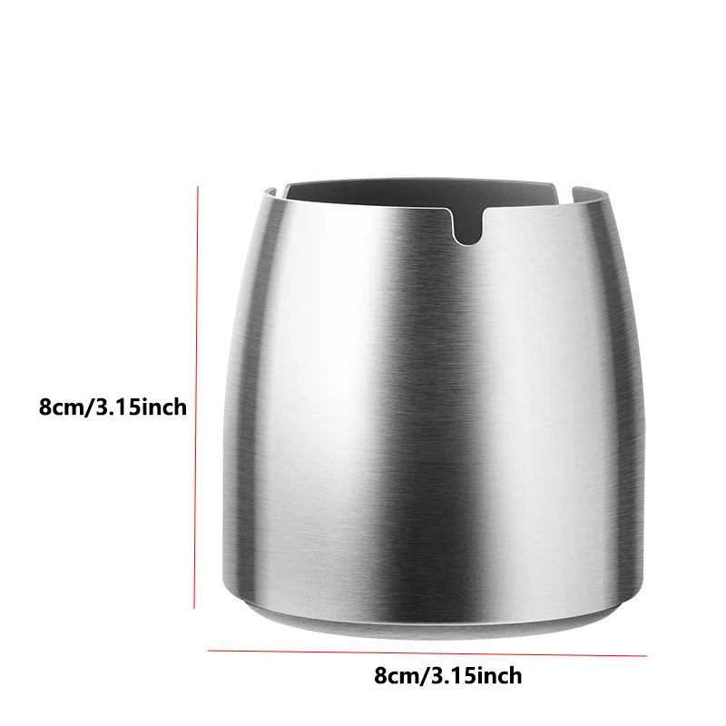 1Pc Titanium-plated Stainless Steel Ashtray Car Interior Ash Waste Receptacle with Lid Thicker and Taller Anti-fly Car Ashtray