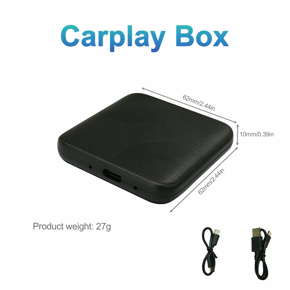 WRWD New 2 in 1 Mini Wireless Carplay Ai Box Plug&Play BT WiFi Wired To Wireless For Apple Android AUTO Adapter Car Dongle