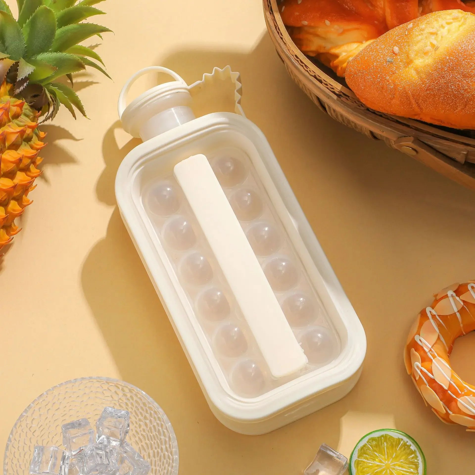 2-in-1 New Ice Hockey Pot Making Silicone Portable Cold Drink Ice Cup Ice Ball Molds Collapsible Ice Maker Home Travel