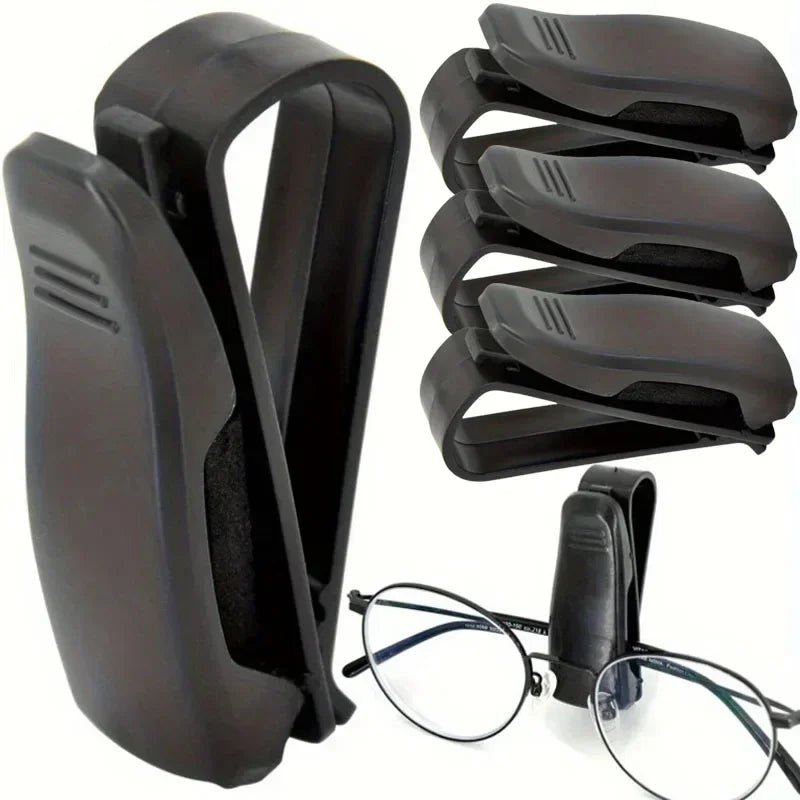 Universal Car Sun Visor Eyeglass Hanger Clip PU Leather Magnetic Glasses Holder Multi-Function Storage Auto Interior Accessories