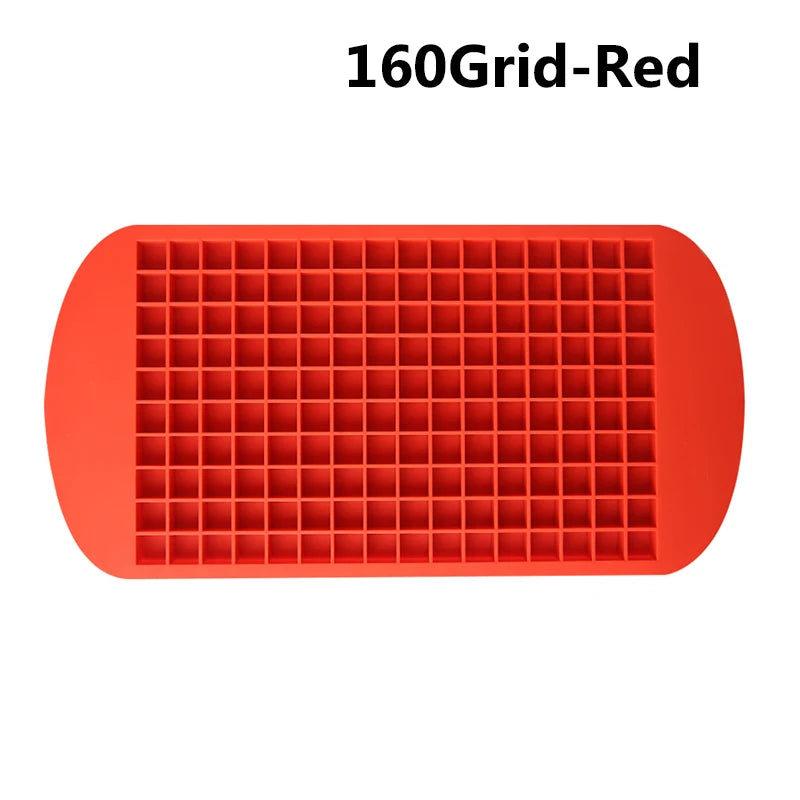 160 Grid Mini Silicone Ice Tray Ice Cubes Foldable Ice Mold Ice Breaker Ice Grid Tray Small Square Mold Ice Maker Silicone Mold