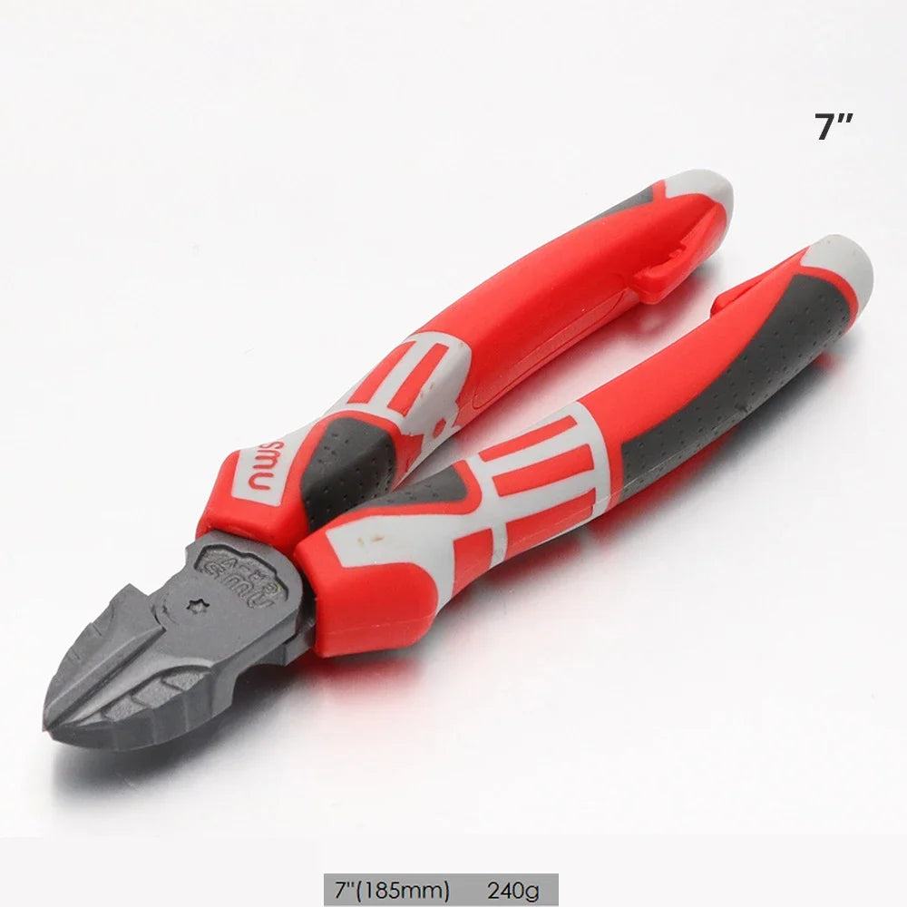 6-8 Inch Cr-V Steel Wire Pliers Wire Cutter Sharp Nose Pliers Diagonal Nose Pliers Industrial Grade Hand Tools for Electricians