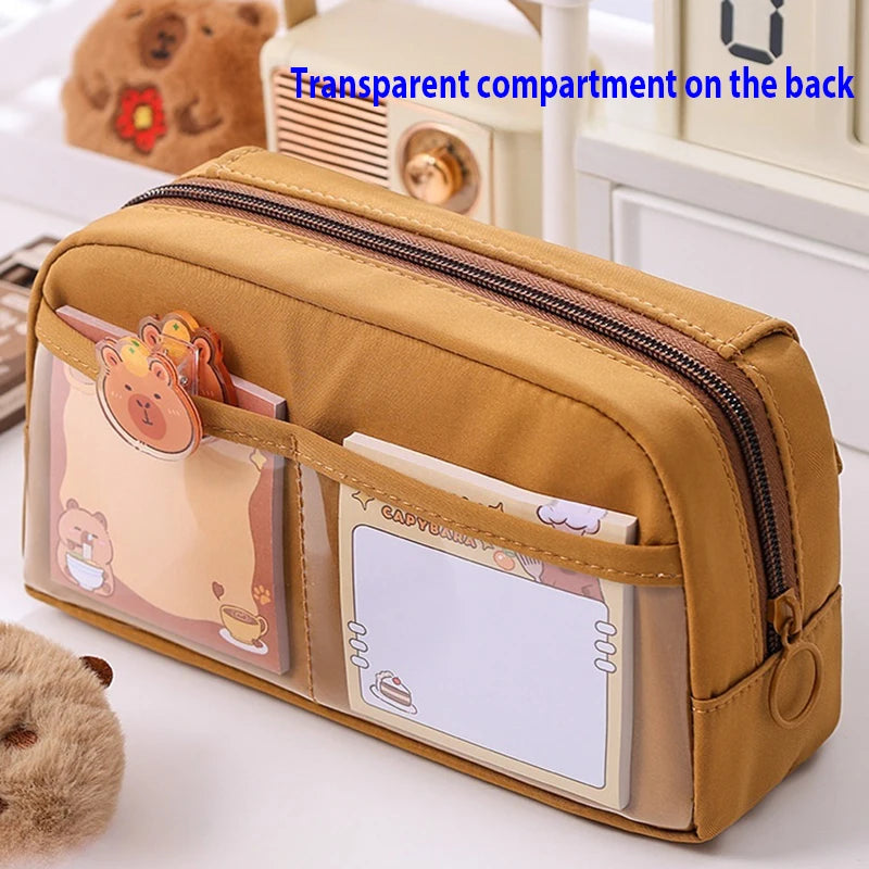 Customised Embroidery/Standard Style 2 Options, Personalized Flip-Top Pencil Case, Stationery Bag, Back-To-School Season,