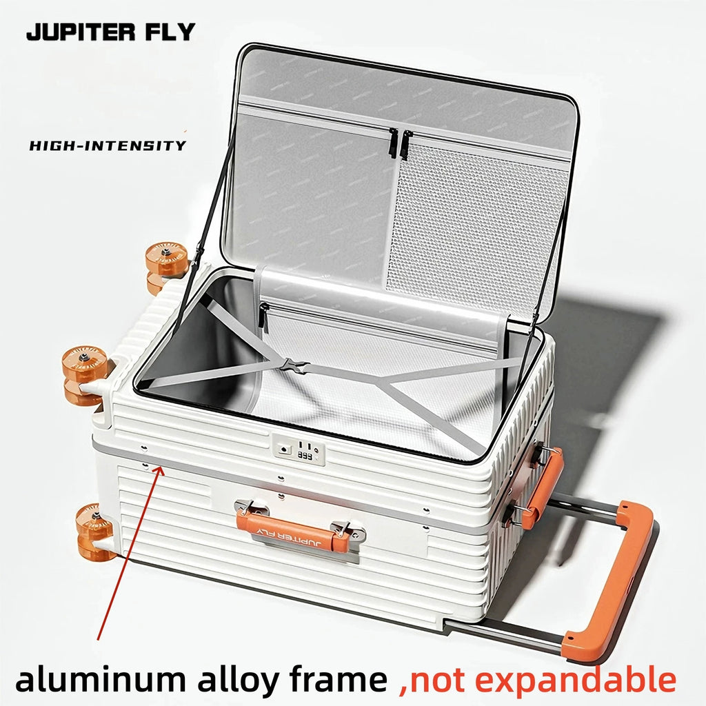 Side Opening Rolling Luggage Wide Trolley Travel 1:9 Deep Warehouse Suitcase with Skating Spinner Wheels TSA Lock PC Material 20