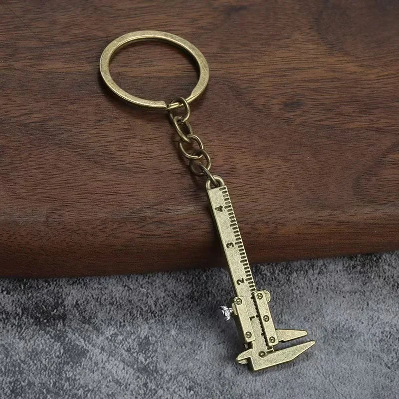 Mini Vernier Caliper Pocket Key Chain Keyring Ornaments Small 3D Movable Precision Measure Tool Accessories Slider Ruler Alloy