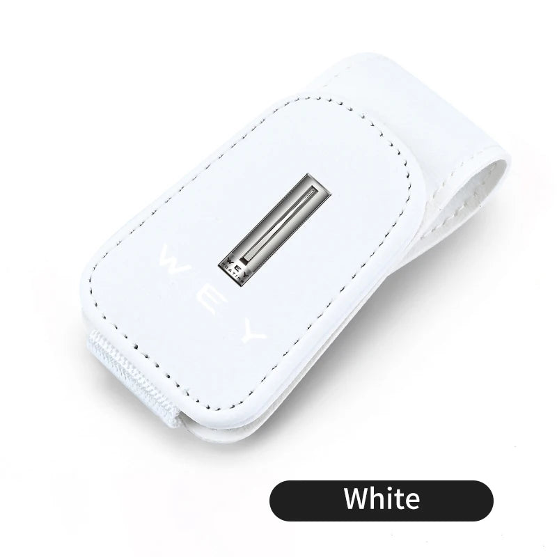 For WEY Car Visor Glasses Clip Leather Hidden Card Slot Organizer Tank 300 VV6 VV5 VV7 GT Mocha Splash Guard Mudguards