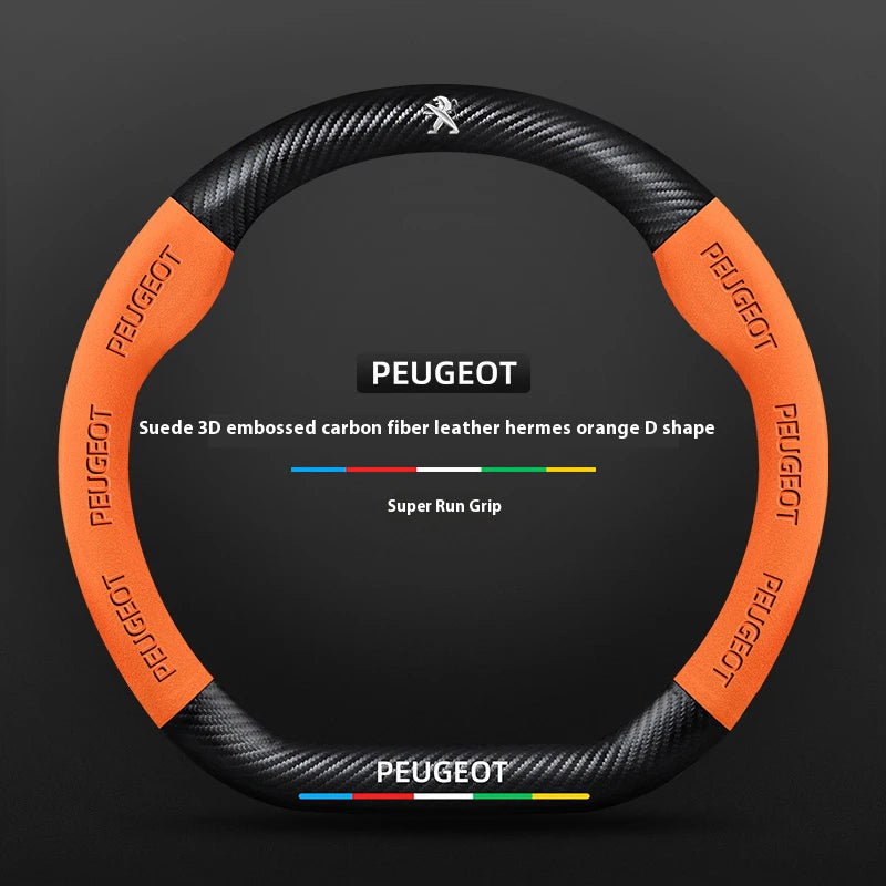 Car Steering Wheel Cover For Peugeot 106 107 108 206 207 208 301 307 308 406 407 408 508 607 2008 3008 4008 5008 GT RCZ Rifter