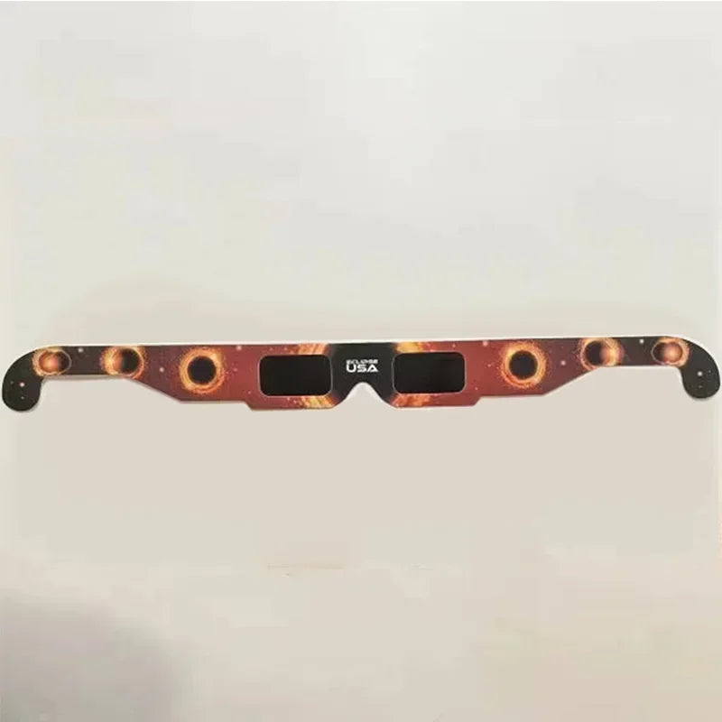 2026 Disposable Solar Eclipse Paper Glasses 0.05mm PET Lens Safe Anti UV Sun Viewing Eyewear Outdoor Solar Observation Goggles